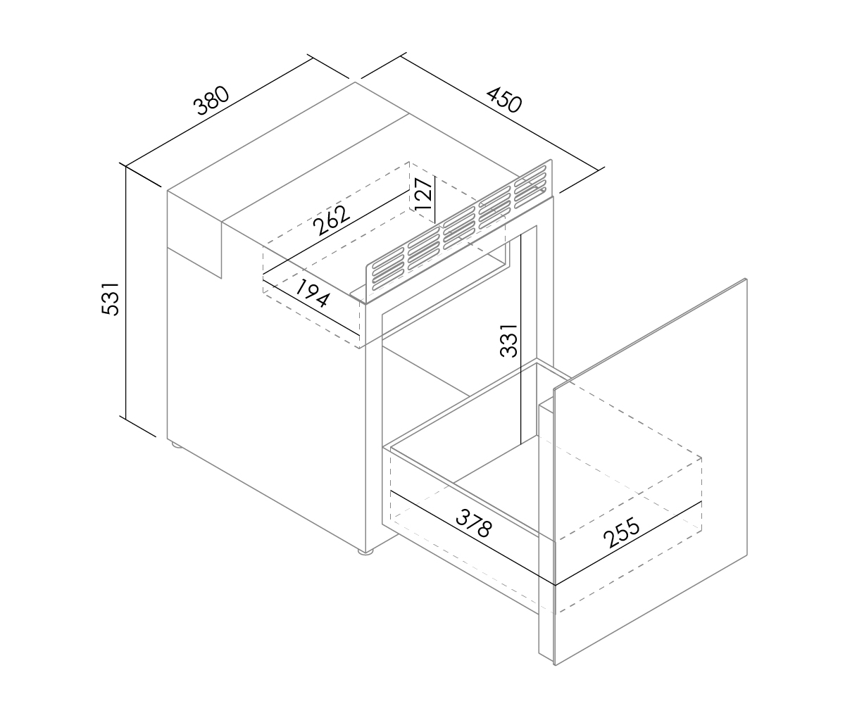 indel-b-drawer-49-r-frig-rateur-tiroir-49l-noir image 2