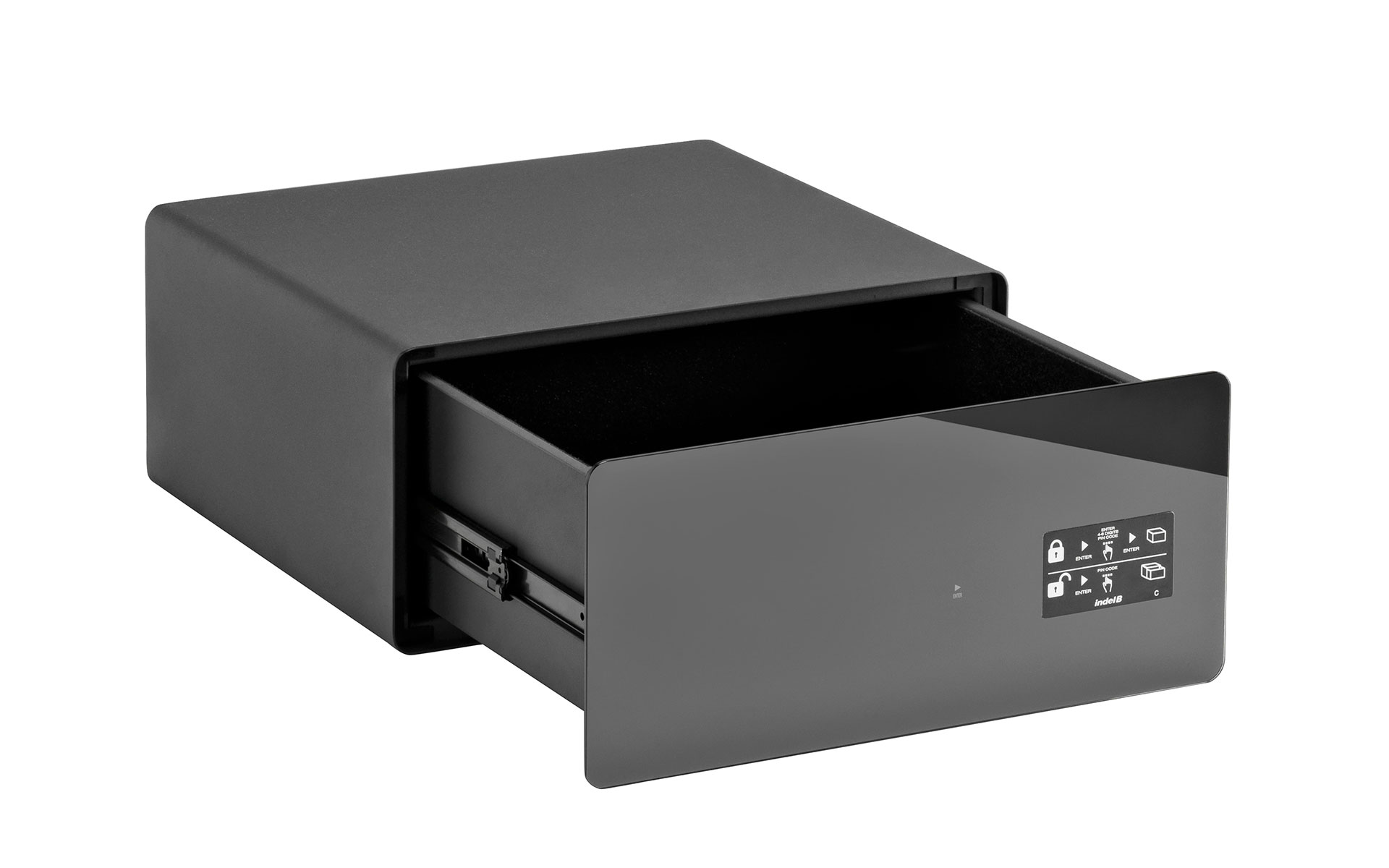 indel-b-hospitality-safe-drawer-coffre-fort-tiroir-verre-noir-code image 2