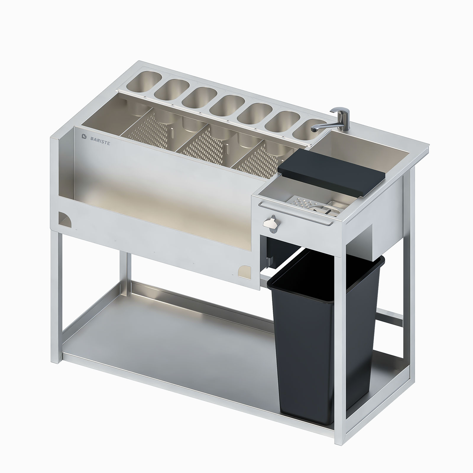 bariste-station-cocktails-poste-bar-inox-pose-libre-1140-mm image 2