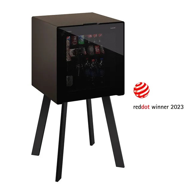indel-b-hospitality-cube-minibar-sur-pieds-porte-verre image 1