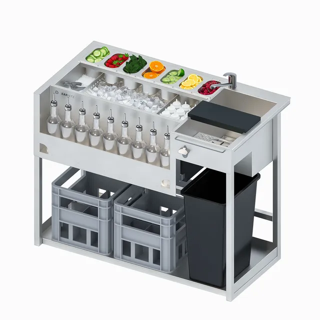 bariste-station-cocktails-poste-bar-inox-pose-libre-1140-mm image 1