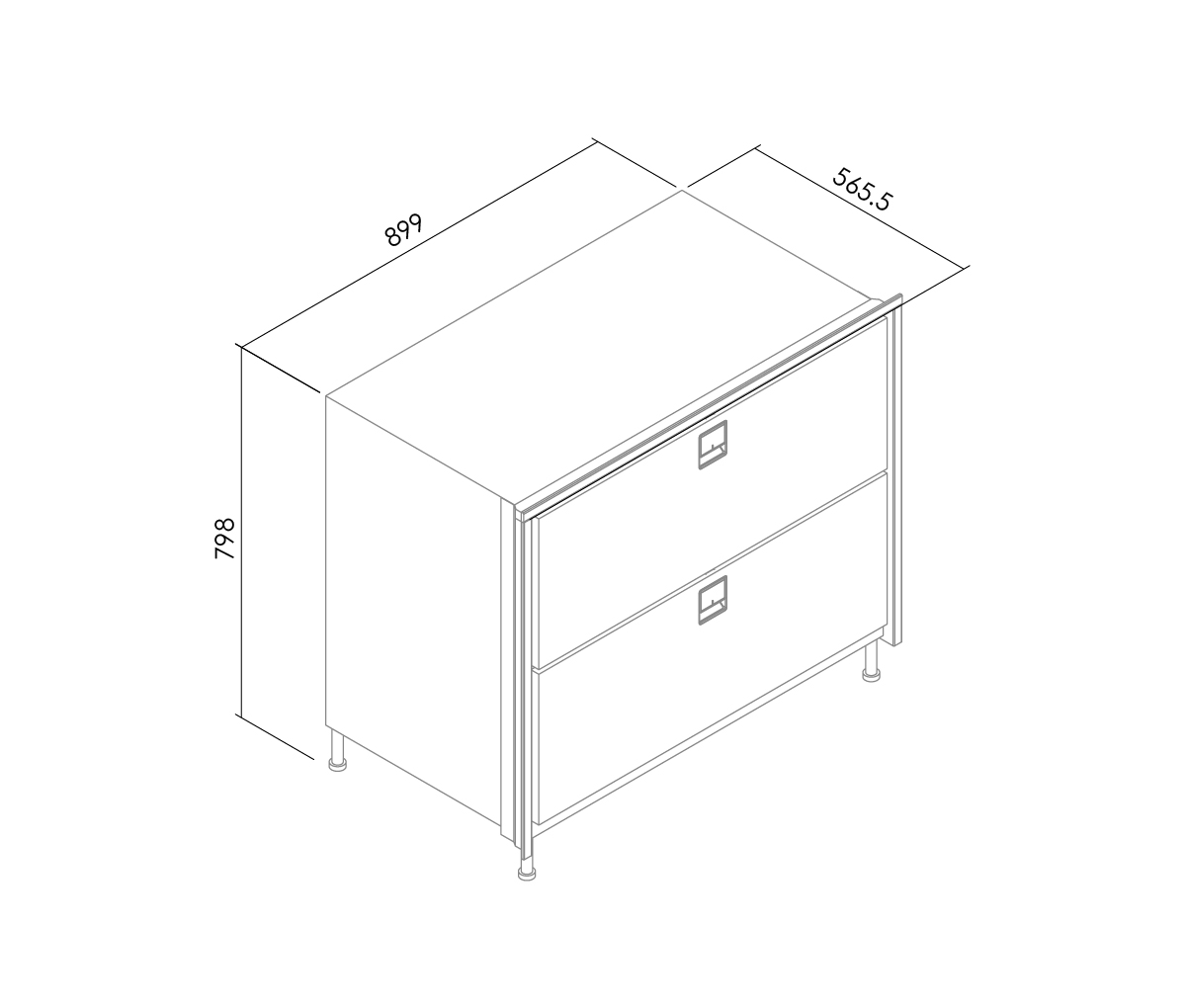 indel-b-marine-drawer-190-r-frig-rateur-tiroir-inox-2-tiroirs image 3