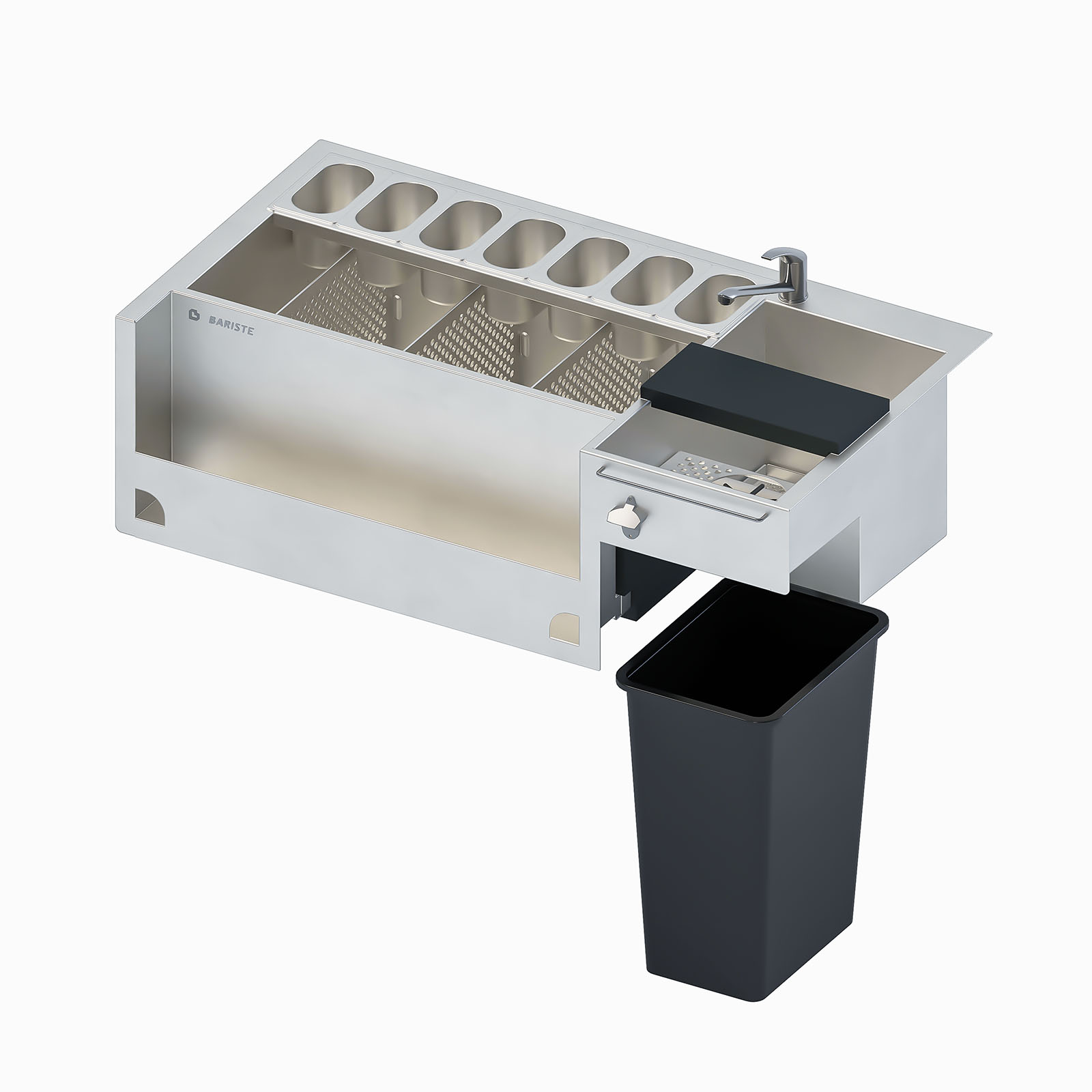 bariste-station-cocktails-meuble-bar-inox-encastrable-1140-mm image 2
