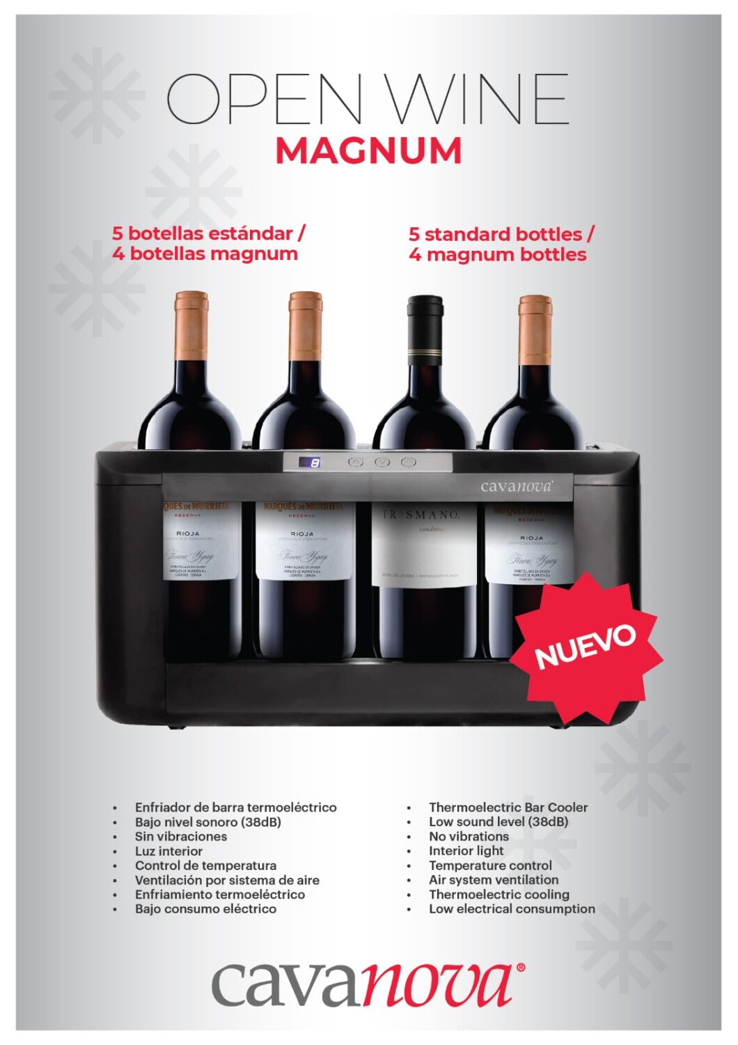 cavanova-ow004m-refroidisseur-vin-4-magnums-horizontal-bar image 7